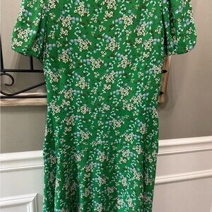 Floral Green Dress LOFT Sz 4